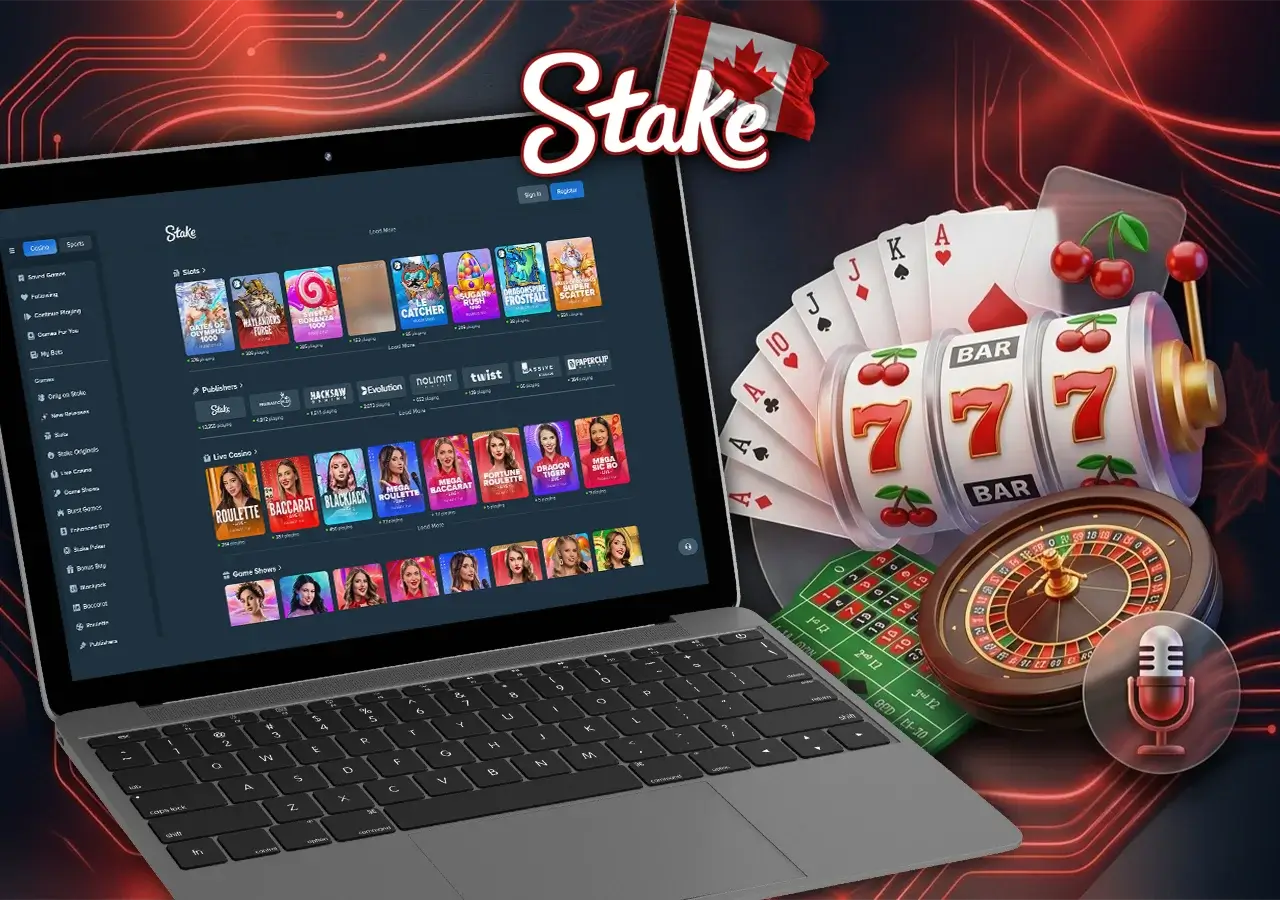 Stake features thousands of modern slot titles alongside interactive live dealer tables.